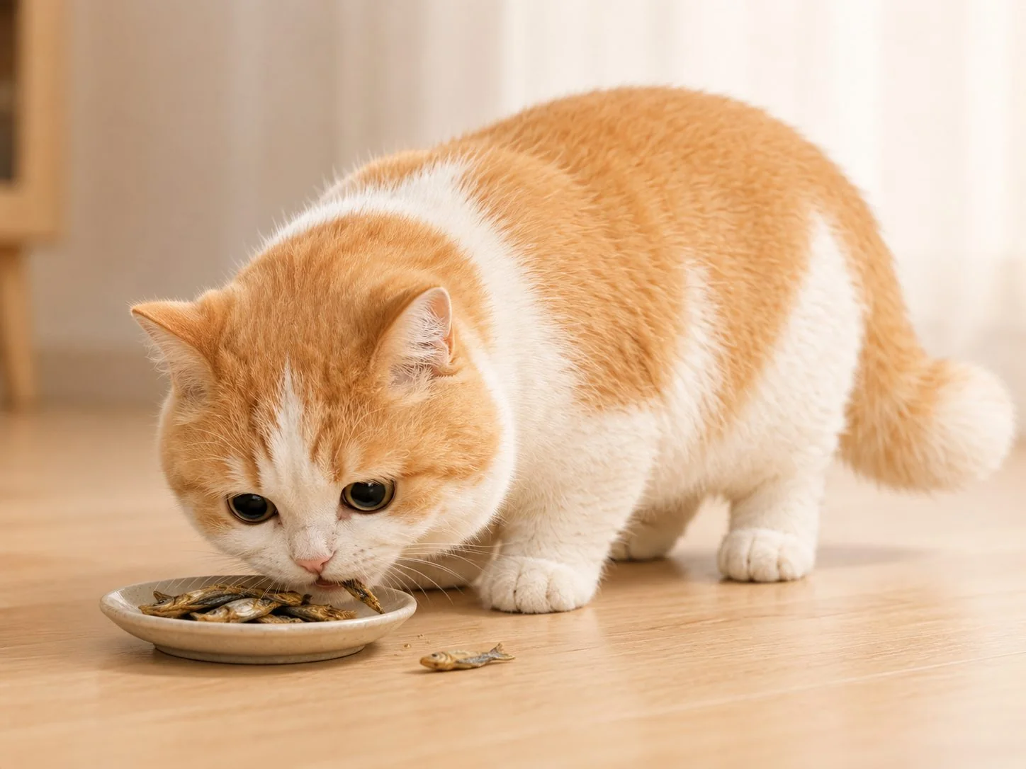 糯米吃猫粮动作