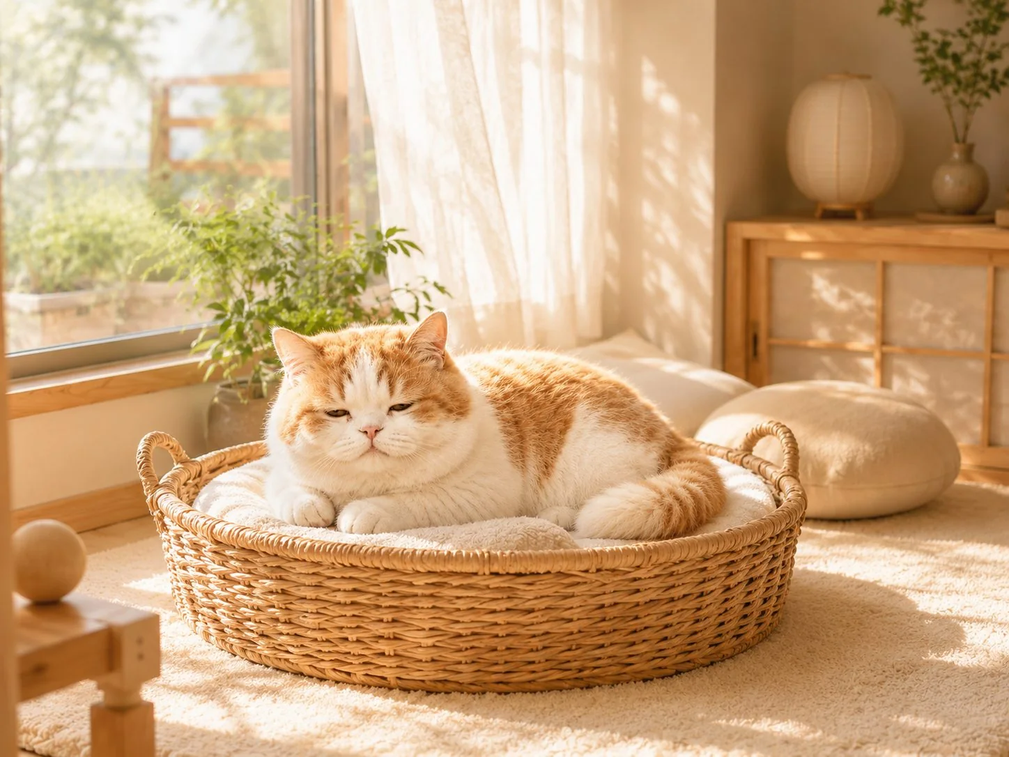 糯米在猫窝休息